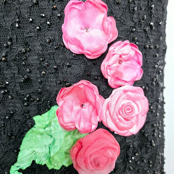 Celo Argentina made lace Applique beaded ruffle dance skirt Small-Medium black - Picture 6 of 17